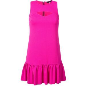 Trina Turk Shea Dress Hot Pink Sleeveless Designer Shift Silhouette Size M